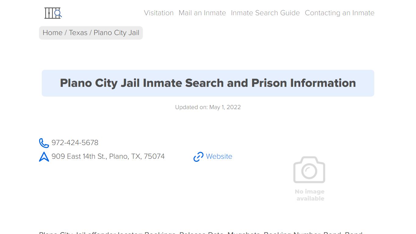 Plano City Jail Inmate Search, Visitation, Phone no ...