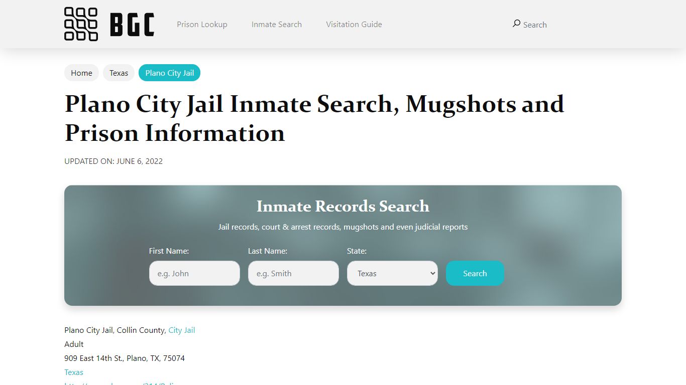 Plano City Jail Inmate Search, Mugshots, Visitation, Phone ...